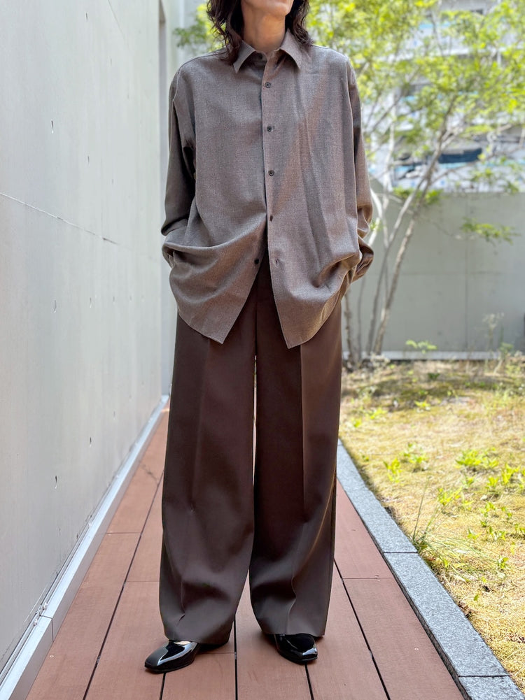 AURALEE / SUPER LIGHT WOOL SHIRT / T.BROWN / A26AS04OS