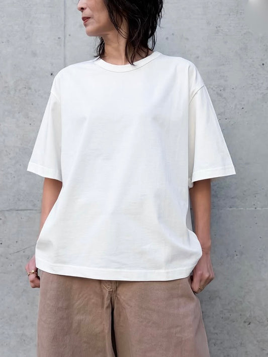 STUDIO NICHOLSON / LEE SHORT SLEEVE T-SHIRT / OPTIC WHITE / SNW1617