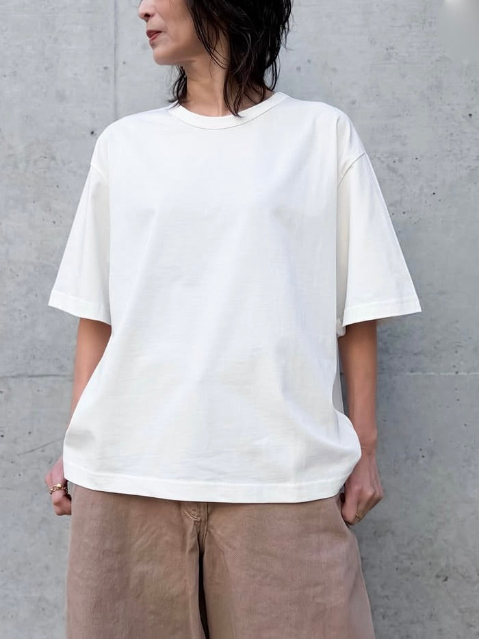 STUDIO NICHOLSON / LEE SHORT SLEEVE T-SHIRT / OPTIC WHITE / SNW1617