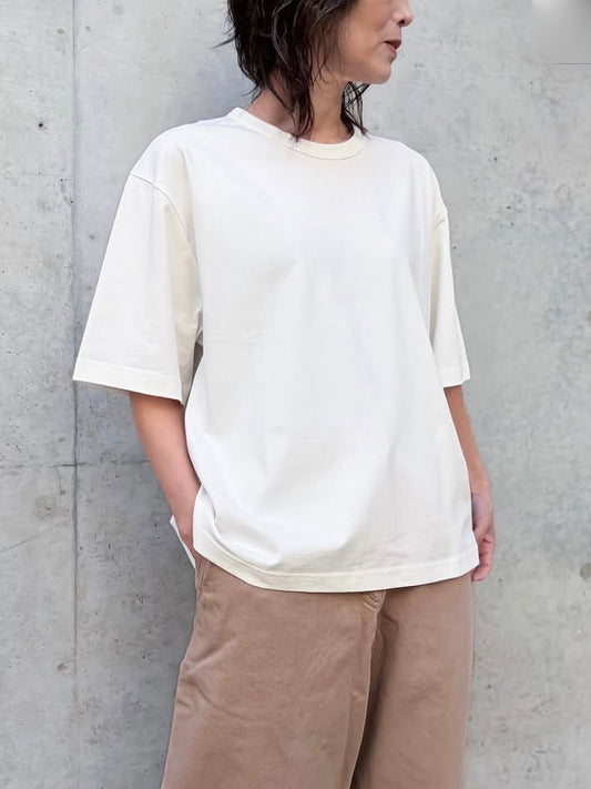 STUDIO NICHOLSON / LEE SHORT SLEEVE T-SHIRT / OPTIC WHITE / SNW1617