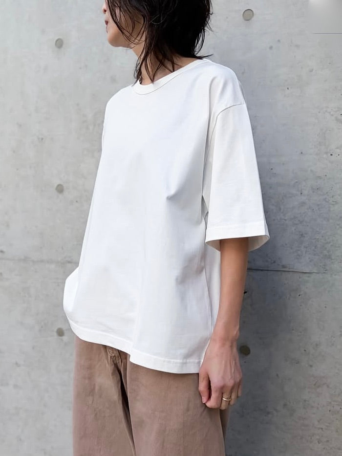 STUDIO NICHOLSON / LEE SHORT SLEEVE T-SHIRT / OPTIC WHITE / SNW1617