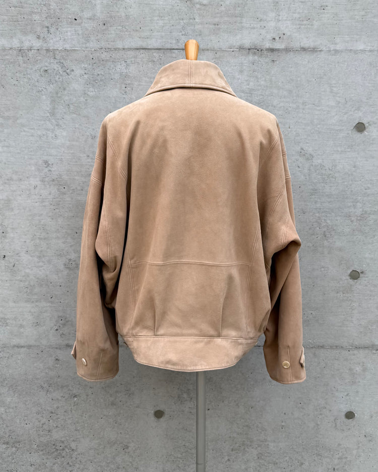 AURALEE / SILKY GRAIN SUEDE BLOUSON / TAUPE / A26SB01SG