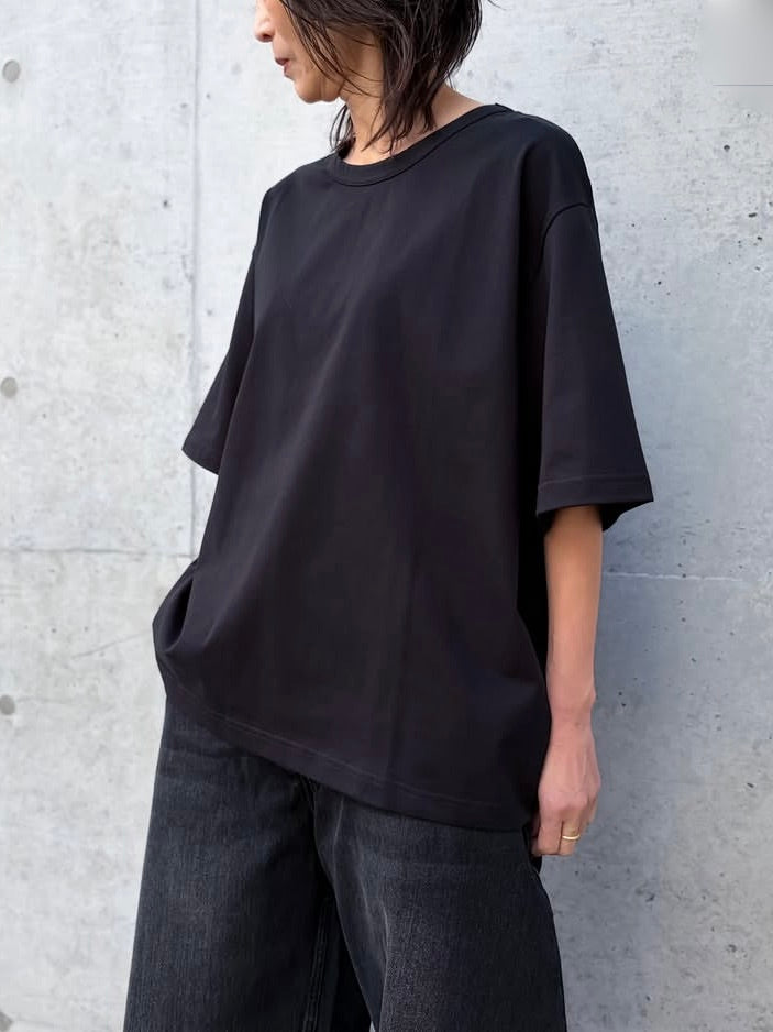 STUDIO NICHOLSON / LEE SHORT SLEEVE T-SHIRT / BLACK / SNW1617