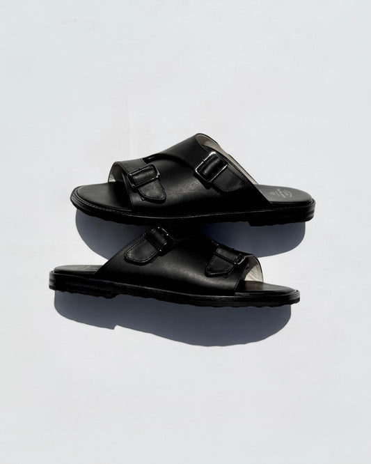 foot the coacher / DOUBLE BELT SANDALS / BLACK (VIBRAM TILE MORFLEX) / FTC3512009