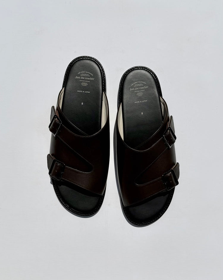 foot the coacher / DOUBLE BELT SANDALS / DARK BROWN (VIBRAM TILE MORFLEX) / FTC3512009