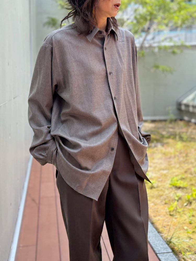 AURALEE / SUPER LIGHT WOOL SHIRT / T.BROWN / A26AS04OS