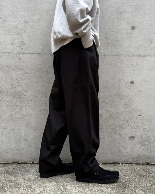DESCENDANT / DC-3 ORGANIC COTTON TWILL TROUSERS / 252TQDS-PTM01 / BLACK