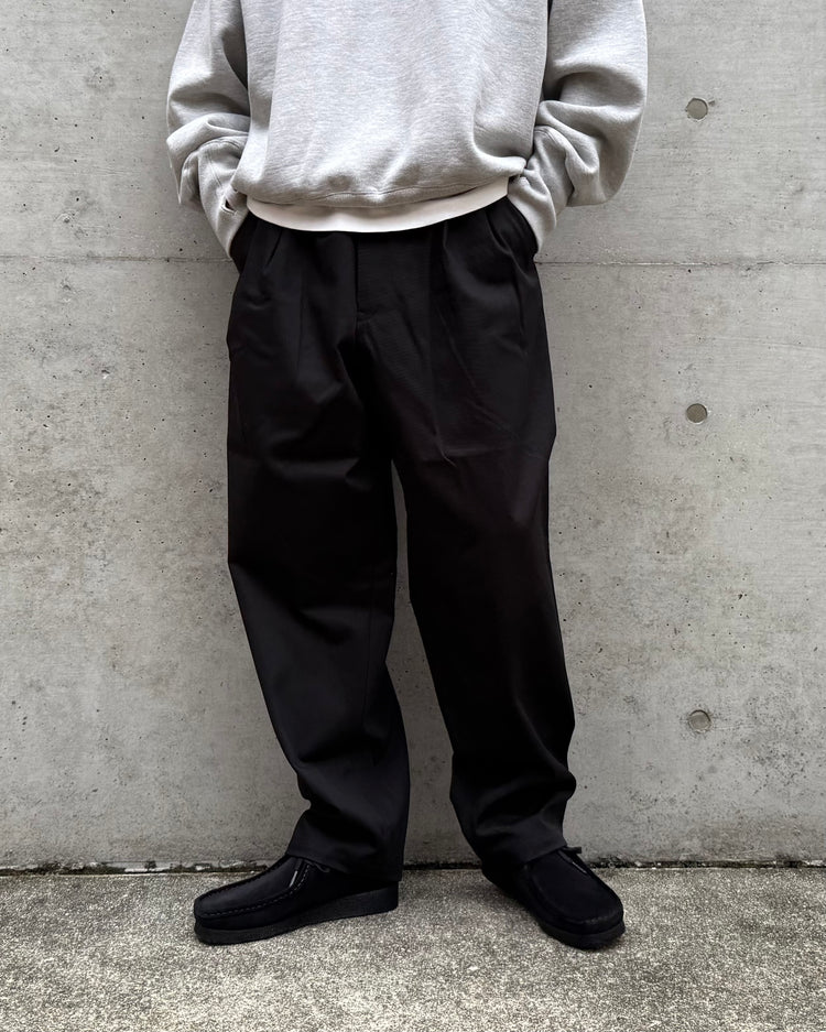 DESCENDANT / DC-3 ORGANIC COTTON TWILL TROUSERS / 252TQDS-PTM01 / BLACK