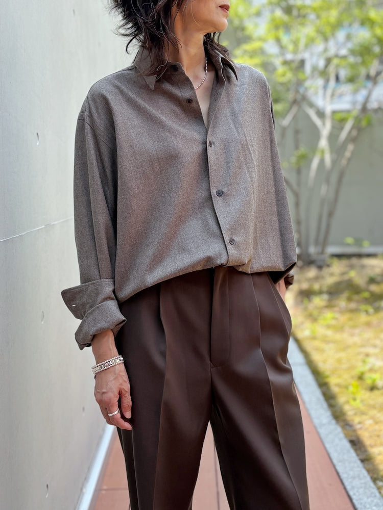 AURALEE / SUPER LIGHT WOOL SHIRT / T.BROWN / A26AS04OS