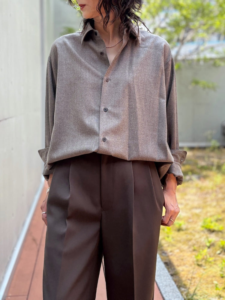 AURALEE / SUPER LIGHT WOOL SHIRT / T.BROWN / A26AS04OS