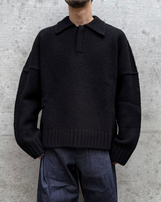 Seventh / Wool Knit Polo Sweater / T24028 / Night