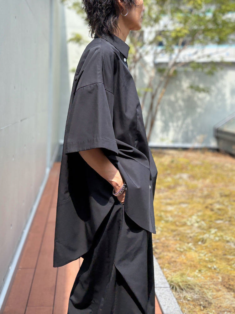 någonstans / tent line shirt / black / 470JA430-0411