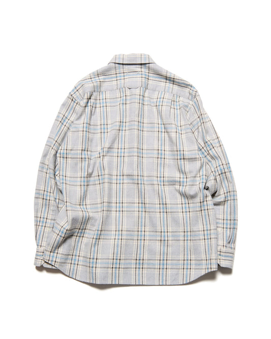 SOPHNET. / FLANNEL CHECK RELAX-FIT SHIRT / LIGHT GRAY / SPNT-262005