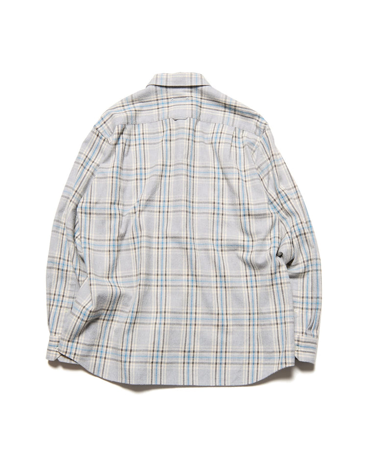 SOPHNET. / FLANNEL CHECK RELAX-FIT SHIRT / LIGHT GRAY / SPNT-262005