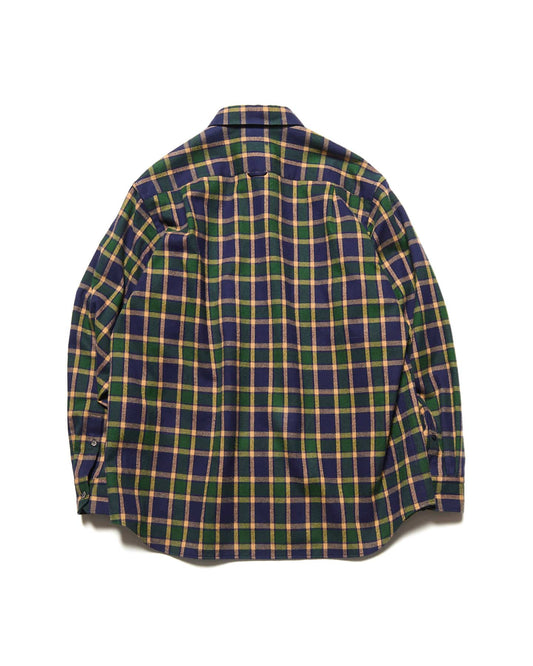 SOPHNET. / FLANNEL CHECK RELAX-FIT SHIRT / NAVY / SPNT-262005