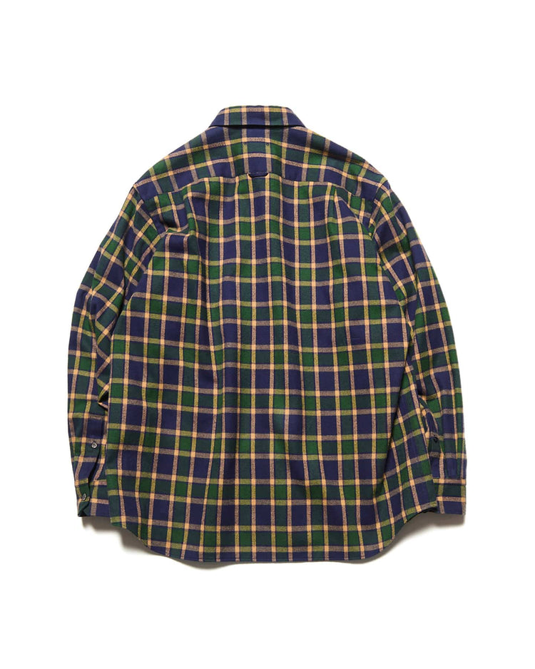 SOPHNET. / FLANNEL CHECK RELAX-FIT SHIRT / NAVY / SPNT-262005