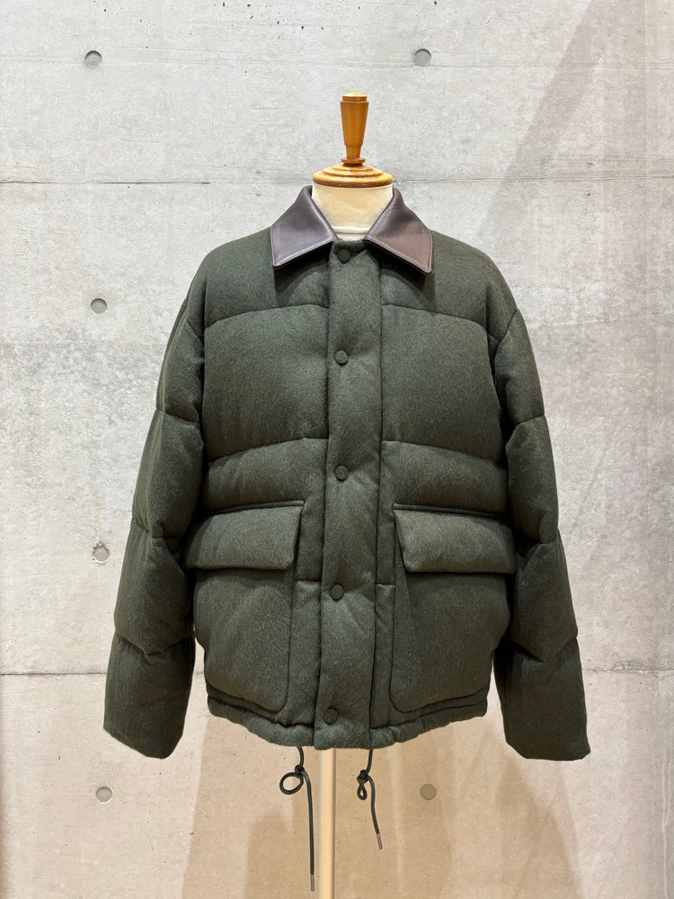 AURALEE / BABY CAMEL FLANNEL DOWN BLOUSON / DARK OLIVE / A25AB02BF