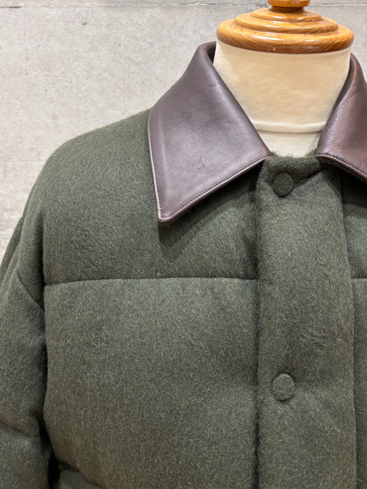 AURALEE / BABY CAMEL FLANNEL DOWN BLOUSON / DARK OLIVE / A25AB02BF