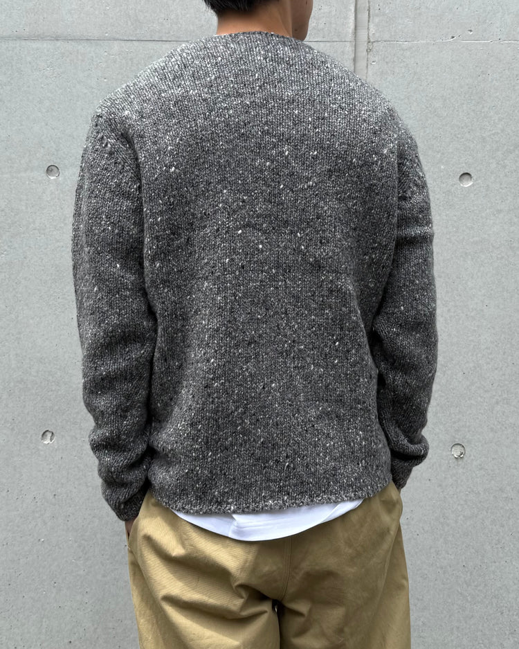 AURALEE / LOW-GAUGE HOMESPUN TWEED KNIT P/O / TOP CHARCOAL / A26AP02HS