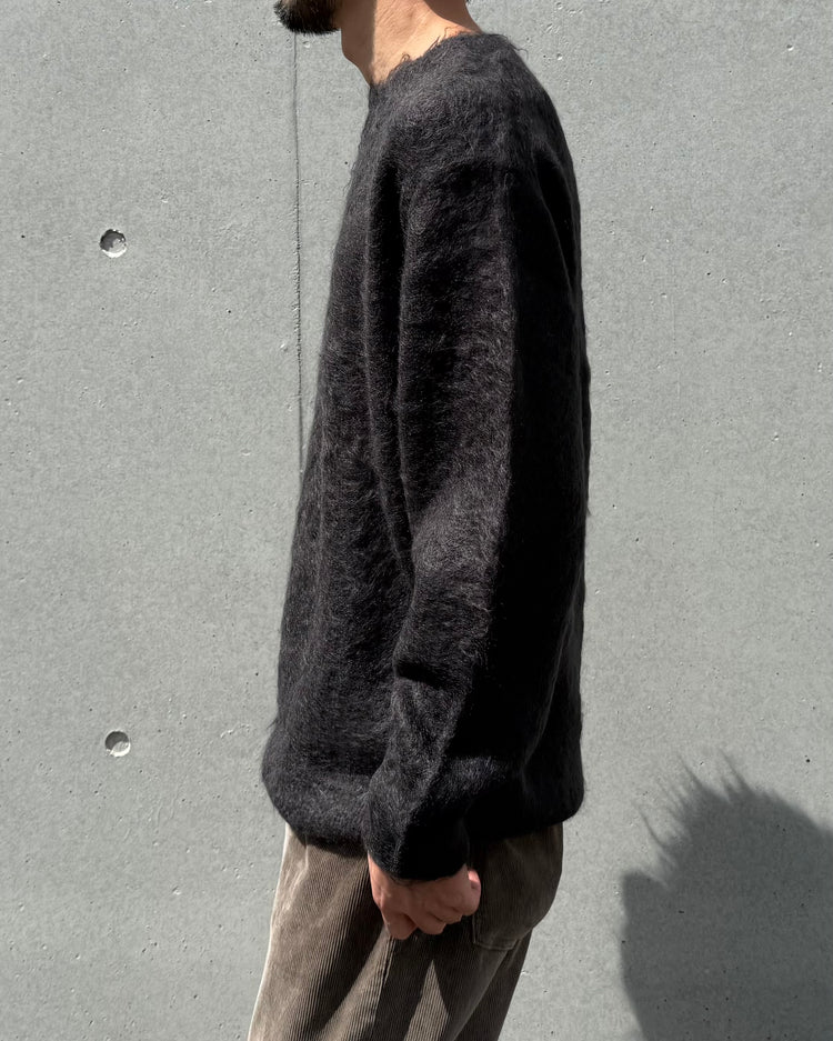 AURALEE / BRUSHED SUPER KID MOHAIR KNIT P/O / BLACK / A25AP02KM