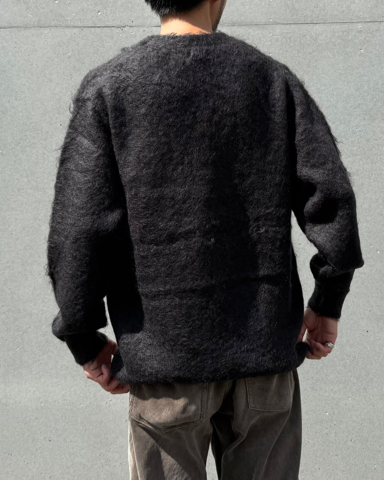 AURALEE / BRUSHED SUPER KID MOHAIR KNIT P/O / BLACK / A25AP02KM