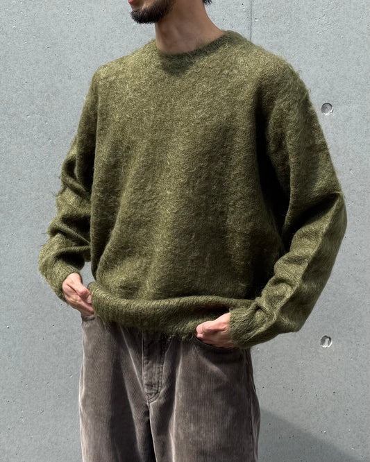 AURALEE / BRUSHED SUPER KID MOHAIR KNIT P/O / OLIVE / A25AP02KM