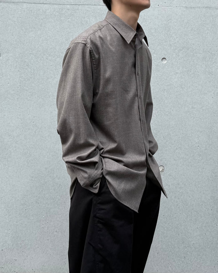 AURALEE / SUPER LIGHT WOOL SHIRT / TOP BROWN / A26AS02OS