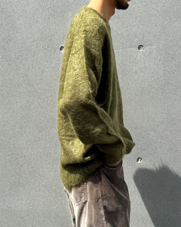 AURALEE / BRUSHED SUPER KID MOHAIR KNIT P/O / OLIVE / A25AP02KM