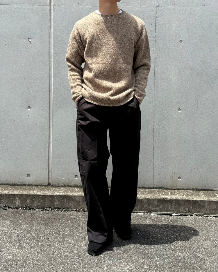 AURALEE / LOW-GAUGE HOMESPUN TWEED KNIT P/O / TOP BROWN / A26AP02HS