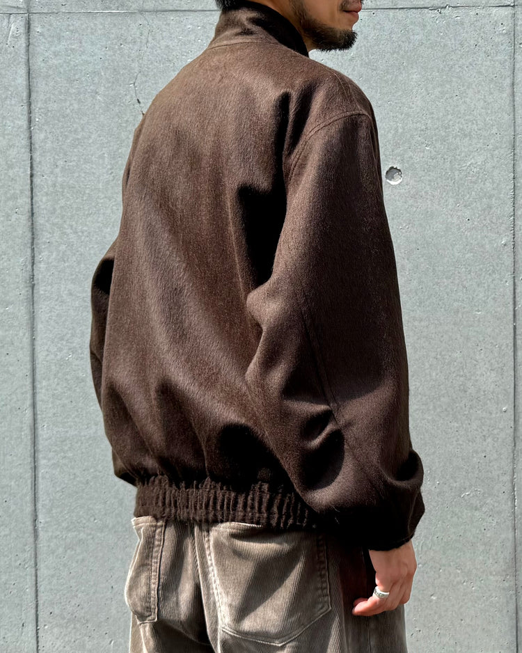 AURALEE / BABY CAMEL FLANNEL ZIP BLOUSON / DARK BROWN / A25AB03BF