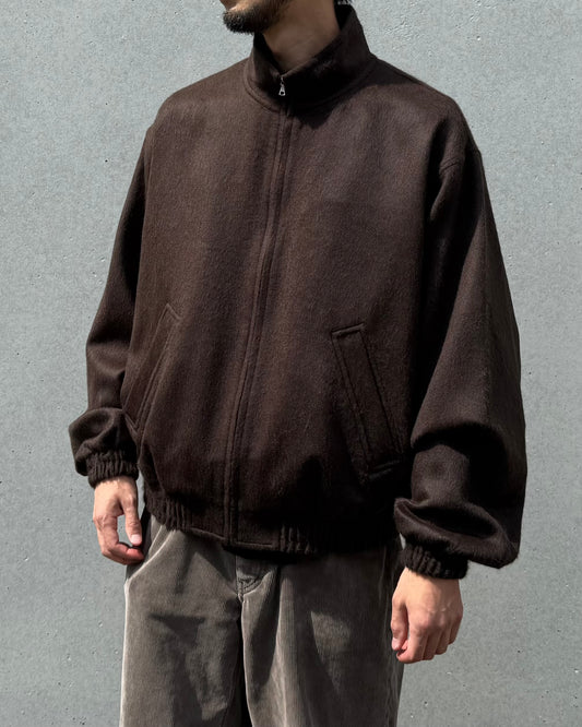 AURALEE / BABY CAMEL FLANNEL ZIP BLOUSON / DARK BROWN / A25AB03BF