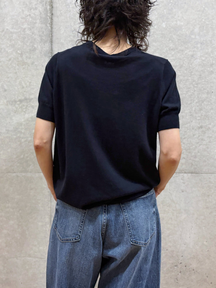 C.T.plage / Original cotton silk half sleeve pullover / b.navy / CT26117