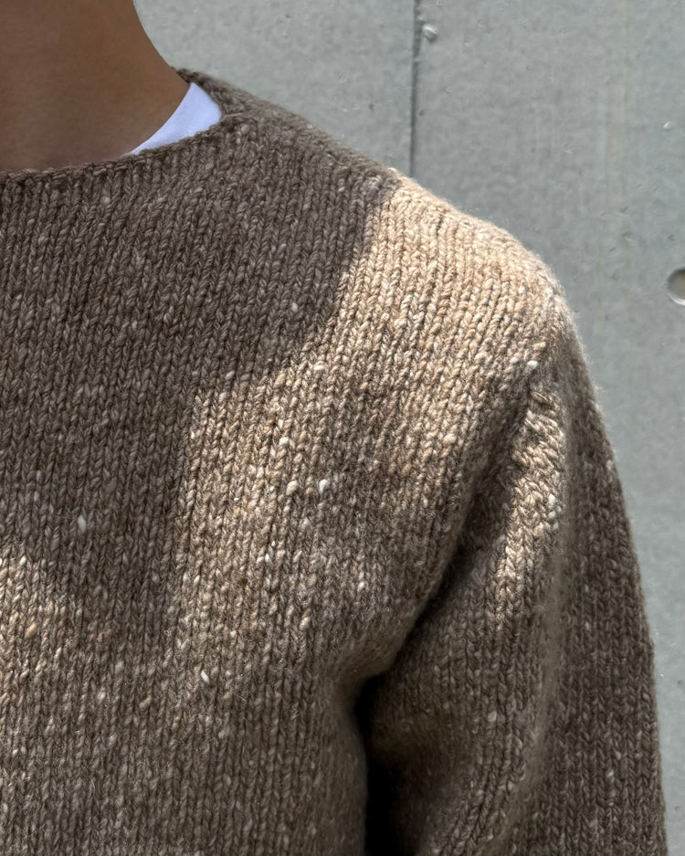 AURALEE / LOW-GAUGE HOMESPUN TWEED KNIT P/O / TOP BROWN / A26AP02HS