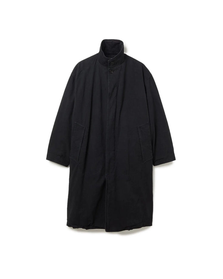 nonnative / WANDERER LONG COAT C/Li CANVAS SULFUR DYE WITH WINDSTOPPER® / BLACK / NN-J4716