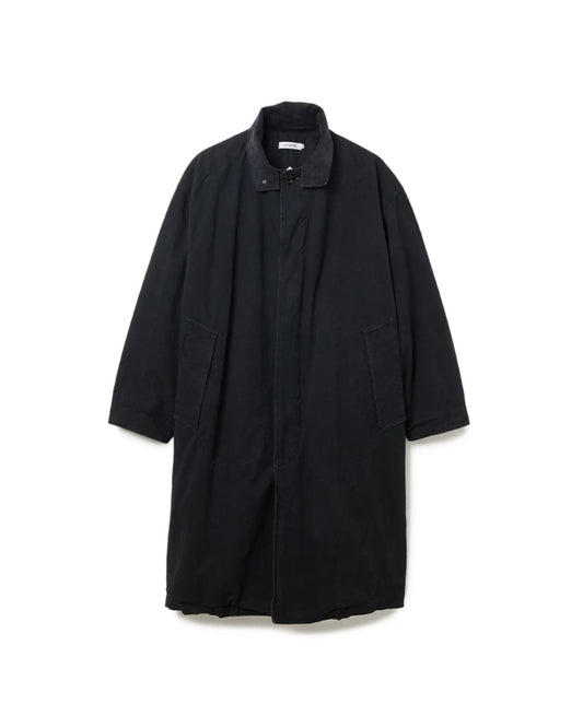 nonnative / WANDERER LONG COAT C/Li CANVAS SULFUR DYE WITH WINDSTOPPER® / BLACK / NN-J4716
