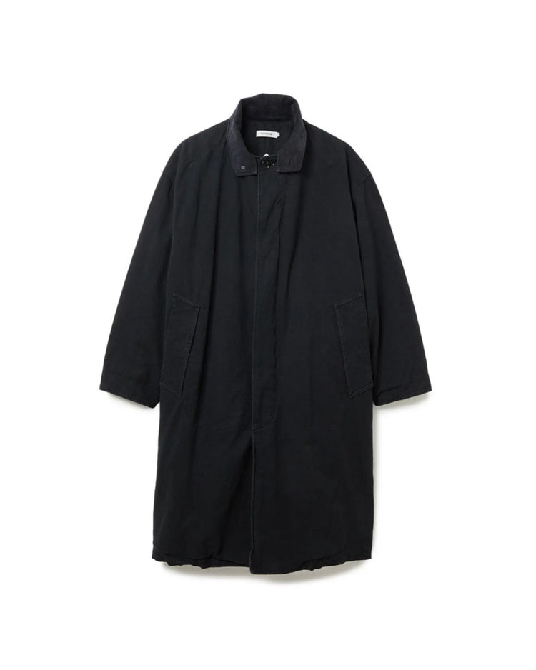 nonnative / WANDERER LONG COAT C/Li CANVAS SULFUR DYE WITH WINDSTOPPER® / BLACK / NN-J4716