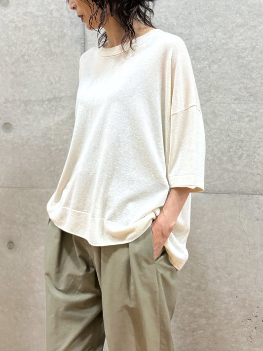 C.T.plage / Original cotton silk oversized pullover / white / CT26118