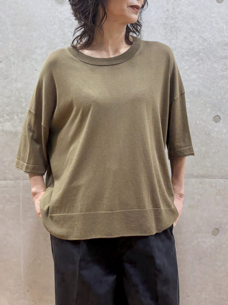 C.T.plage / Original cotton silk oversized pullover / greige / CT26118