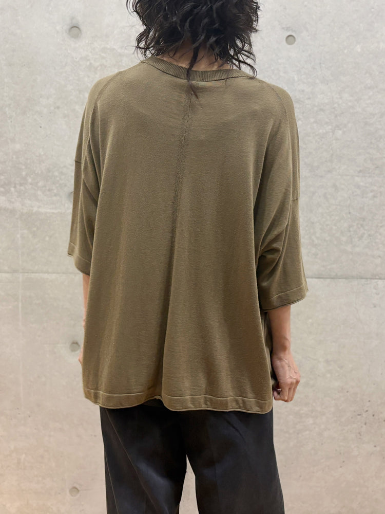 C.T.plage / Original cotton silk oversized pullover / greige / CT26118