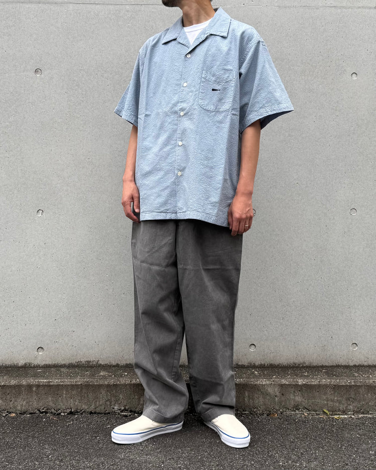 DESCENDANT / S WIND OPEN COLLAR SEERSUCKER SS SHIRT / BLUE / 261WVDS-SHM05