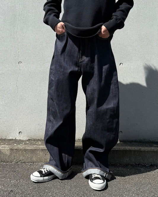 HYKE / DENIM BARREL-LEG JEANS / ORIGINAL(BLUE) / 13352