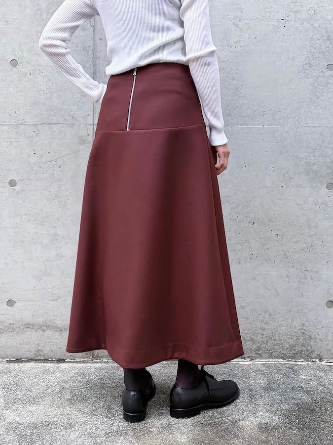 AURALEE / LIGHT MELTON SKIRT / BORDEAUX