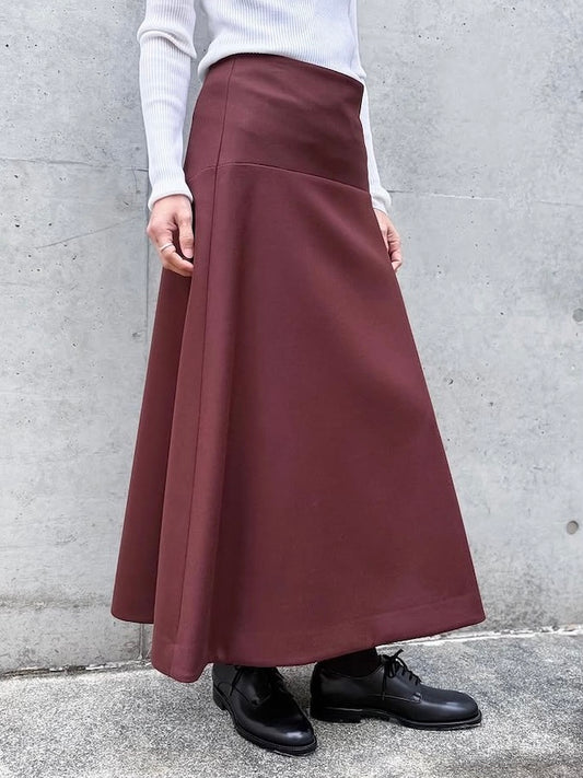 AURALEE / LIGHT MELTON SKIRT / BORDEAUX