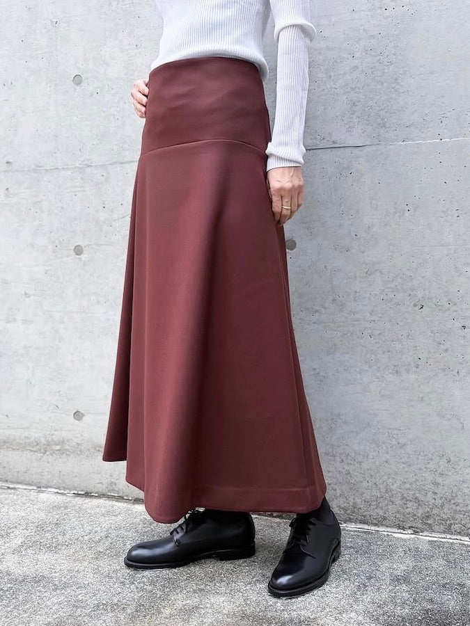 AURALEE / LIGHT MELTON SKIRT / BORDEAUX