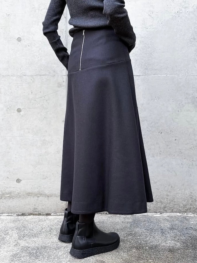 AURALEE / LIGHT MELTON SKIRT / DARK CHARCOAL