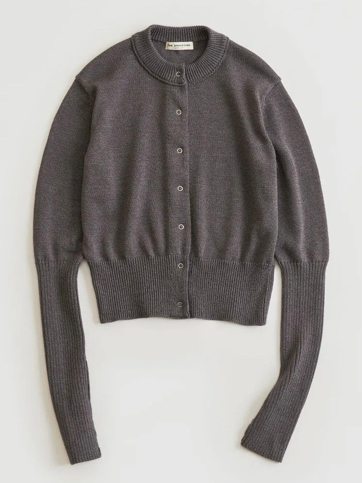 THE SHINZONE / LONG RIB CARDIGAN / GRAY / 23AMSNI05