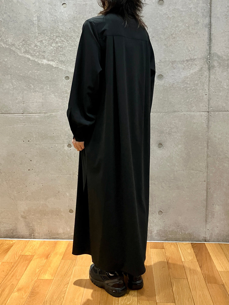 HYKE / MAXI SHIRT DRESS / BLACK / 16244