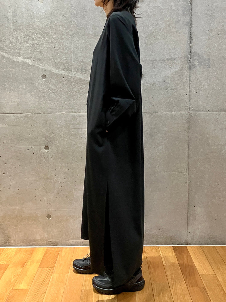 HYKE / MAXI SHIRT DRESS / BLACK / 16244