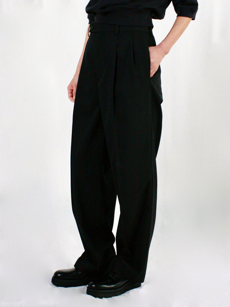 AURALEE / LIGHT WOOL MAX GABARDINE SLACKS / BLACK / A25SP05MG