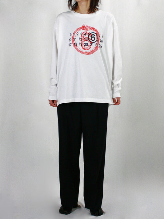 MM⑥ Maison Margiela / Year of the Snake LONG SLEEVE TEE / WHITE / S62GD0197S24312101